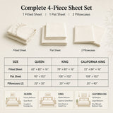 CozyLux Bamboo Sheets, 100% Rayon Derived from Bamboo, Sateen Weave, OEKO-TEX Certified, 240 TC Sateen, 16-Inch Deep Pocket 360° Elastic, Silky & Breathable Feel for Hot Sleepers