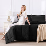 CozyLux Comforter Sets - 7 Pieces Bed in a Bag Set, Bedding Sets with All Season Quilted Comforter, Flat Sheet, Fitted Sheet, Pillowcases