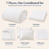 CozyLux Seersucker Bed in a Bag 5/7 Pieces All-Season Soft Comforter Sets