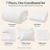 CozyLux Seersucker Bed in a Bag 5/7 Pieces All-Season Soft Comforter Sets