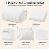 CozyLux Seersucker Bed in a Bag 5/7 Pieces All-Season Soft Comforter Sets