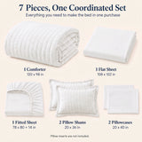 CozyLux Seersucker Bed in a Bag 5/7 Pieces All-Season Soft Comforter Sets