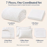 CozyLux Seersucker Bed in a Bag 5/7 Pieces All-Season Soft Comforter Sets