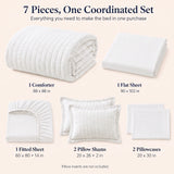 CozyLux Seersucker Bed in a Bag 5/7 Pieces All-Season Soft Comforter Sets
