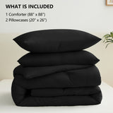 CozyLux Comforter Set 2/3 Pieces Solid Breathable Quilted Style Bedding Sets, Luxury Fluffy Soft Microfiber Down Alternative Comforter for All Seasons