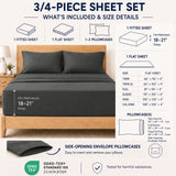 CozyLux 4-Piece Sheet Set, 21-Inch Extra Deep Pocket, Fits 18-21 Inch Mattresses with All-Around Elastic for a Secure Fit, OEKO-TEX Certified, Easy-Care Sheet Set for Everyday Use