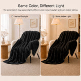 CozyLux Throw Blanket for Couch/bed, Ribbed Fleece, Soft Lightweight 300 GSM Layer for Couch and Lap Use, OEKO-TEX Certified, Machine Washable, All-Season Use