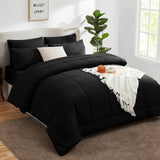CozyLux Comforter Sets - 7 Pieces Bed in a Bag Set, Bedding Sets with All Season Quilted Comforter, Flat Sheet, Fitted Sheet, Pillowcases