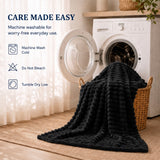 CozyLux Throw Blanket for Couch/bed, Ribbed Fleece, Soft Lightweight 300 GSM Layer for Couch and Lap Use, OEKO-TEX Certified, Machine Washable, All-Season Use