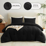 CozyLux Comforter Set 2/3 Pieces Solid Breathable Quilted Style Bedding Sets, Luxury Fluffy Soft Microfiber Down Alternative Comforter for All Seasons