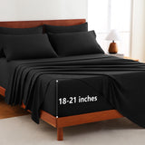 CozyLux Extra Deep Pocket Sheet Set - 6 Piece Luxury Sheet Set Fits Up to 21 inches Mattresses, Breathable King Sheet Set & Pillowcases - Easy & Secure Fit