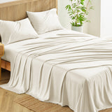 CozyLux Cooling Sheets Rayon Derived from Bamboo Sheets - Deep Pocket Up to 16", Breathable & Silky Luxury Bedding Sheets & Pillowcases for Hot Sleepers