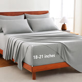 CozyLux Extra Deep Pocket Sheet Set - 6 Piece Luxury Sheet Set Fits Up to 21 inches Mattresses, Breathable King Sheet Set & Pillowcases - Easy & Secure Fit