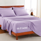 CozyLux Extra Deep Pocket Sheet Set - 6 Piece Luxury Sheet Set Fits Up to 21 inches Mattresses, Breathable King Sheet Set & Pillowcases - Easy & Secure Fit