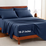 CozyLux Extra Deep Pocket Sheet Set - 6 Piece Luxury Sheet Set Fits Up to 21 inches Mattresses, Breathable King Sheet Set & Pillowcases - Easy & Secure Fit