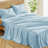 CozyLux Cooling Sheets Rayon Derived from Bamboo Sheets - Deep Pocket Up to 16", Breathable & Silky Luxury Bedding Sheets & Pillowcases for Hot Sleepers