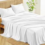 CozyLux Cooling Sheets Rayon Derived from Bamboo Sheets - Deep Pocket Up to 16", Breathable & Silky Luxury Bedding Sheets & Pillowcases for Hot Sleepers