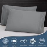 Embroidered Brushed Microfiber Pillowcases Set of 2