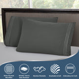 Embroidered Brushed Microfiber Pillowcases Set of 2
