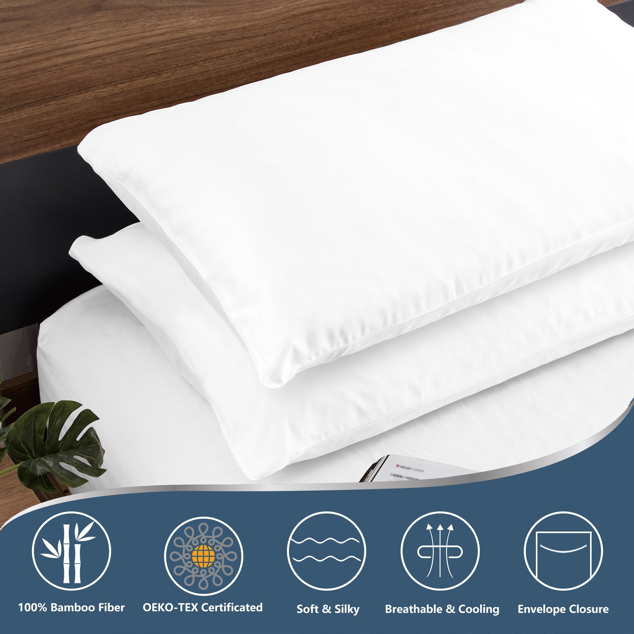 100% Organic Bamboo Lyocell Bolster Pillowcase