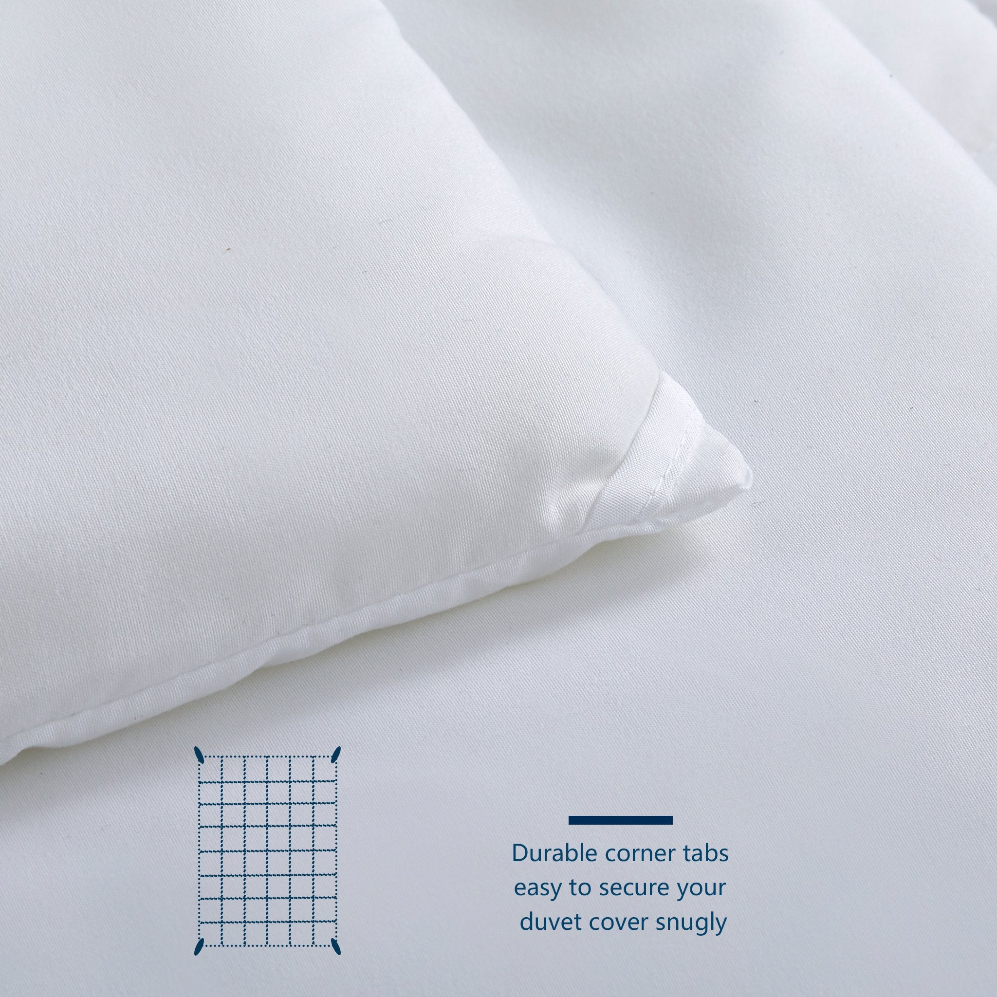 CozyLux Queen Size Bedding Comforter Duvet Insert - Quilted White Comforters with Corner Tabs, 1800 Series Soft Siliconized Fiberfill All Season Down